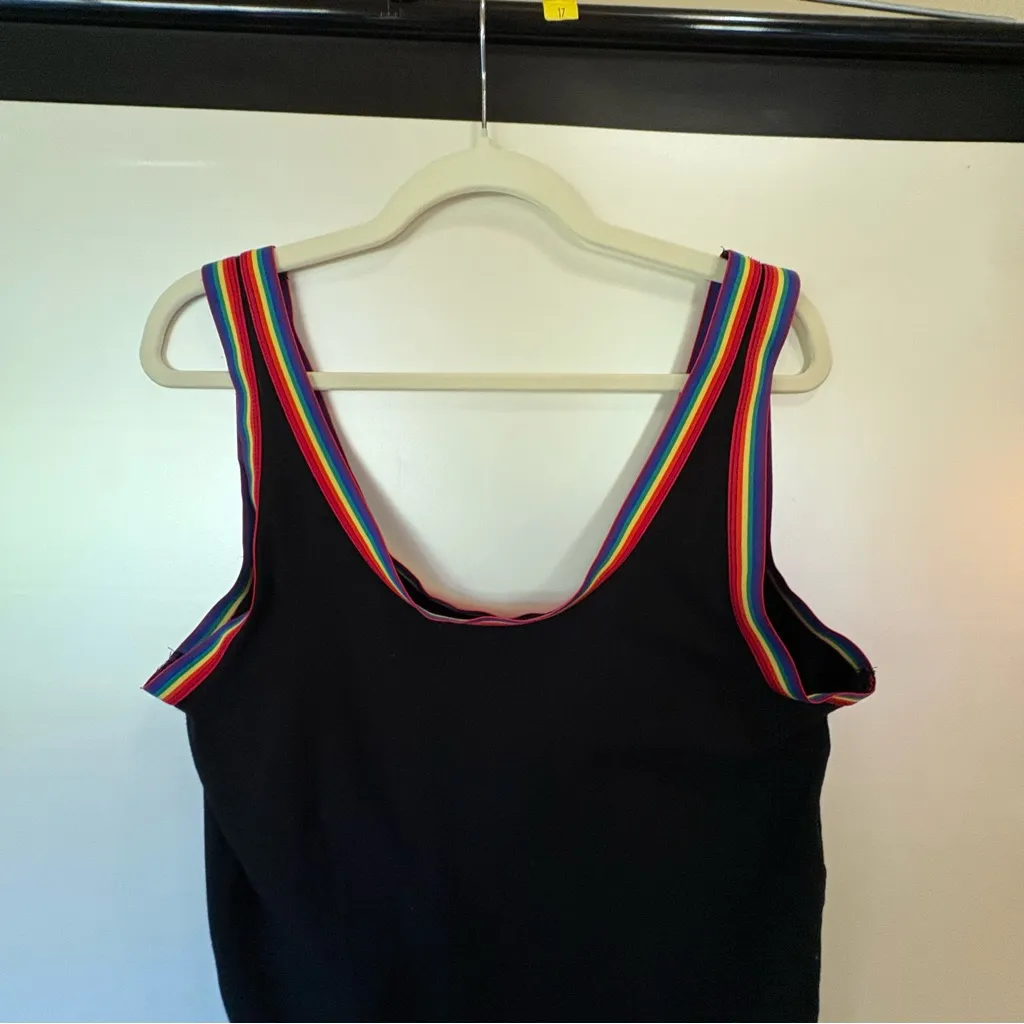 Torrid Chic Black Bodysuit with Rainbow Accents size 2X - Image 3