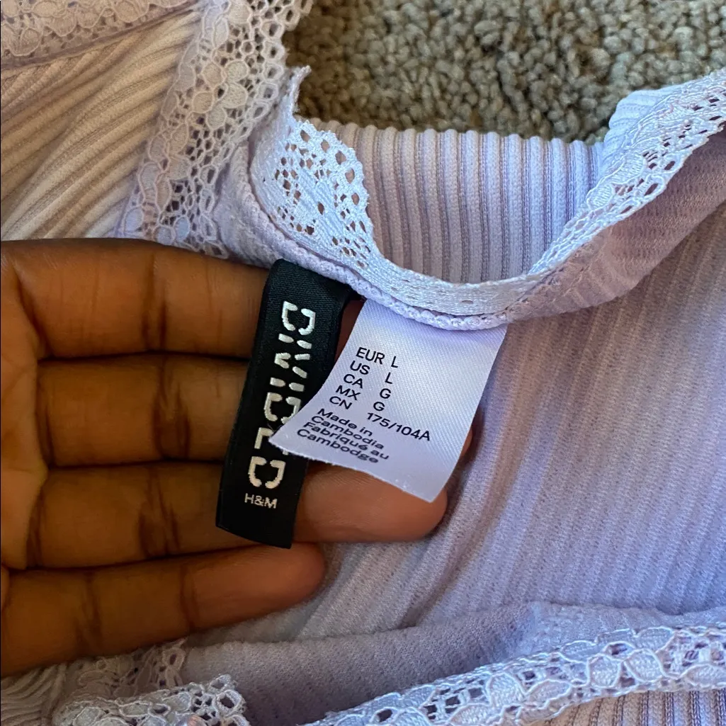 Divided H&M Lavender Ribbed Camisole Dress SIZE L - Image 3