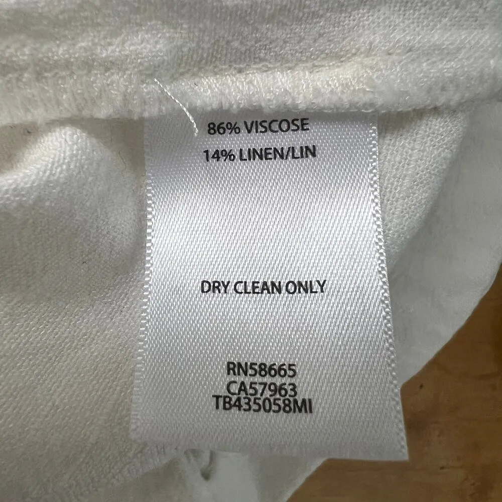 Treasure & Bond Linen Blend Double Breasted White Beach Blazer Womens Medium - Image 10