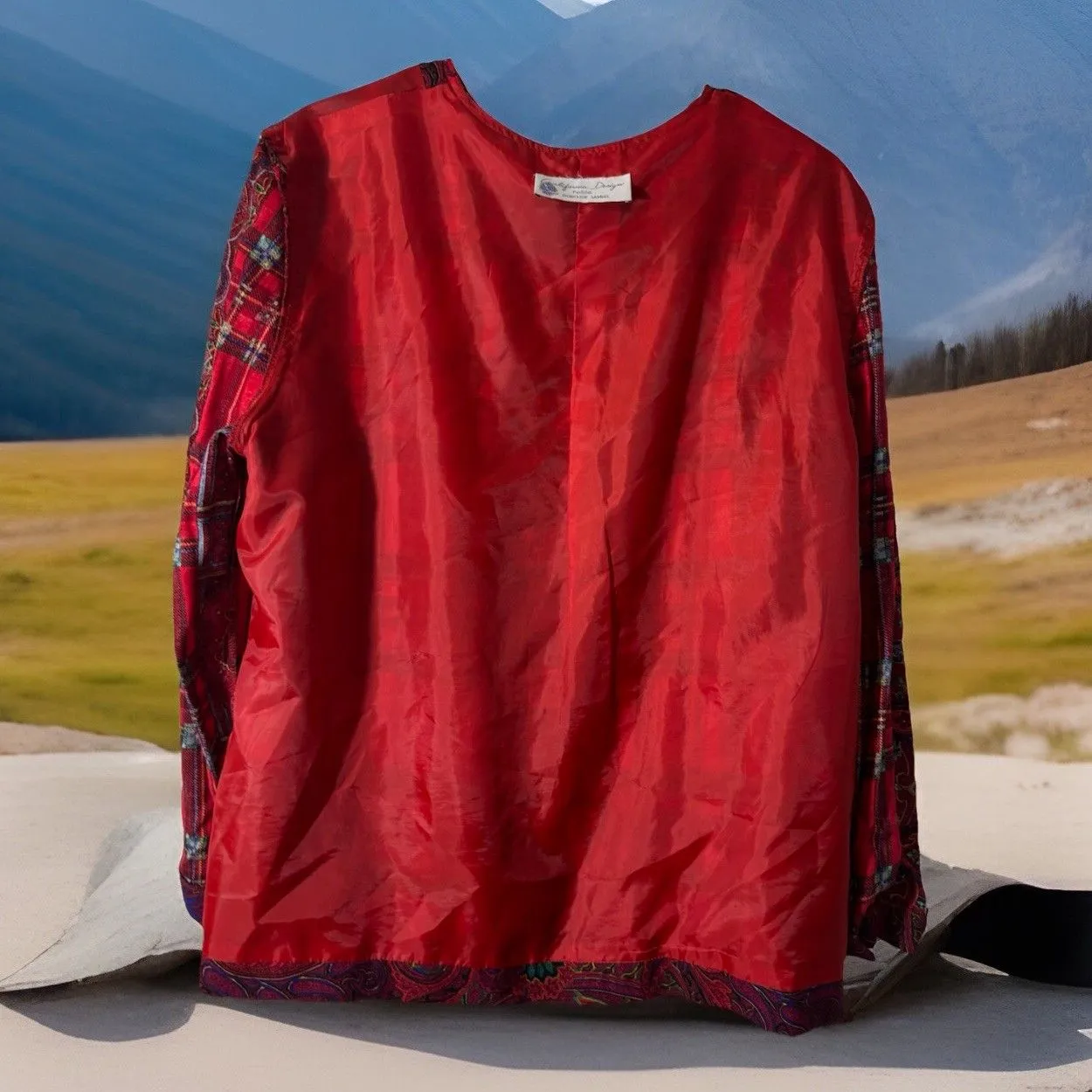 Vintage 80s 90s California Design Petite by Dorothy‎ Samuel Blazer Jacket xl? Red - Image 6