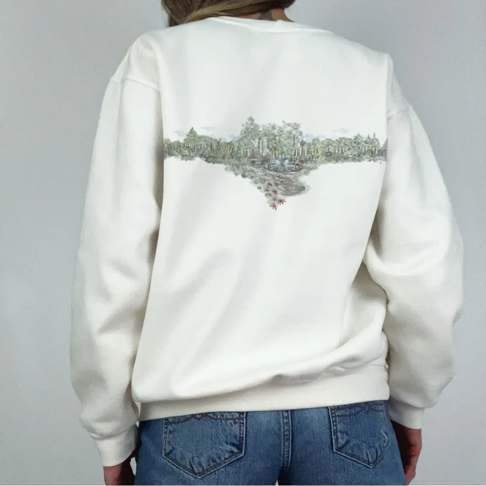 Vintage Garden Graphic Crewneck Sweatshirt | Size M White Size M - Image 8