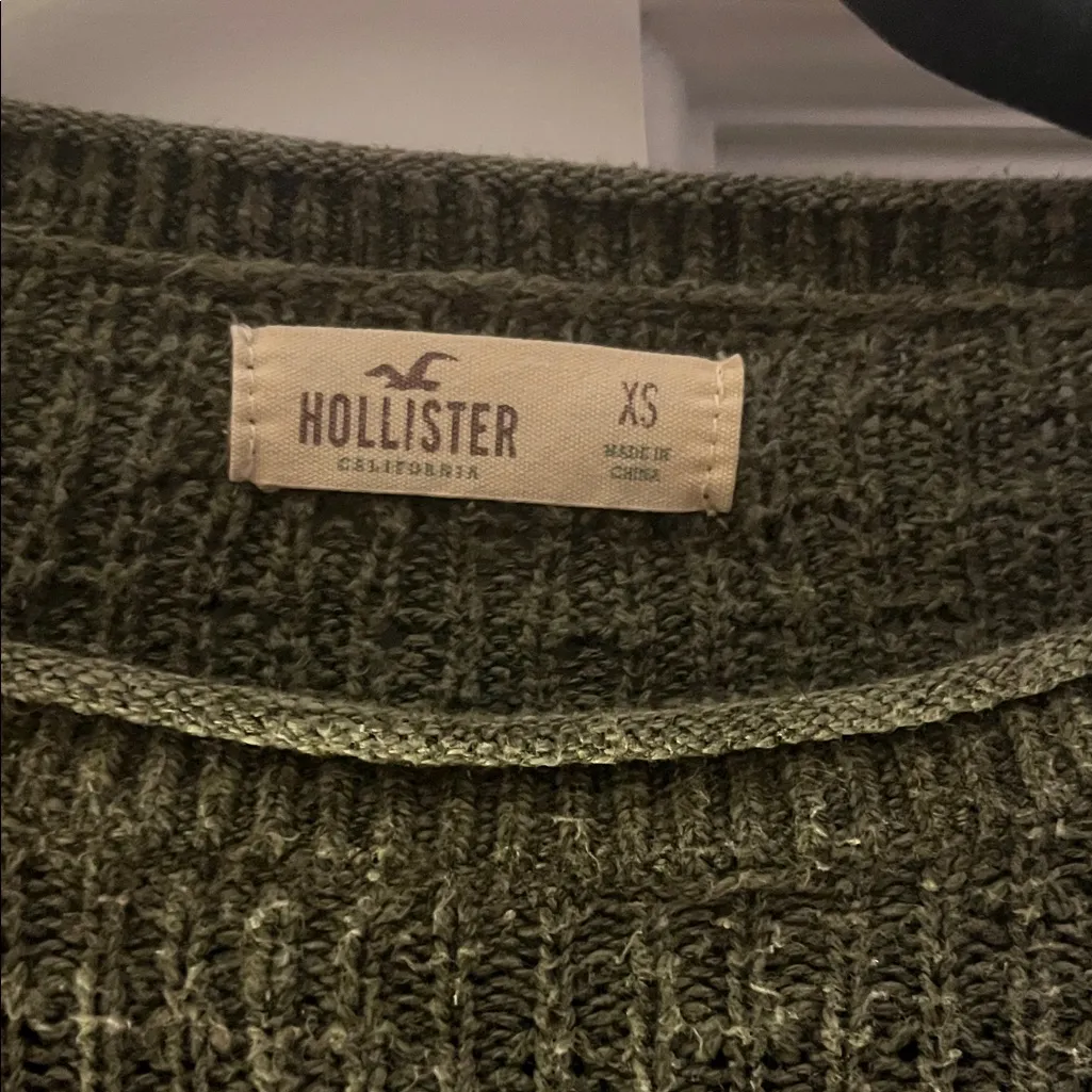 Hollister Olive Sweater with Lace Trim - Image 2