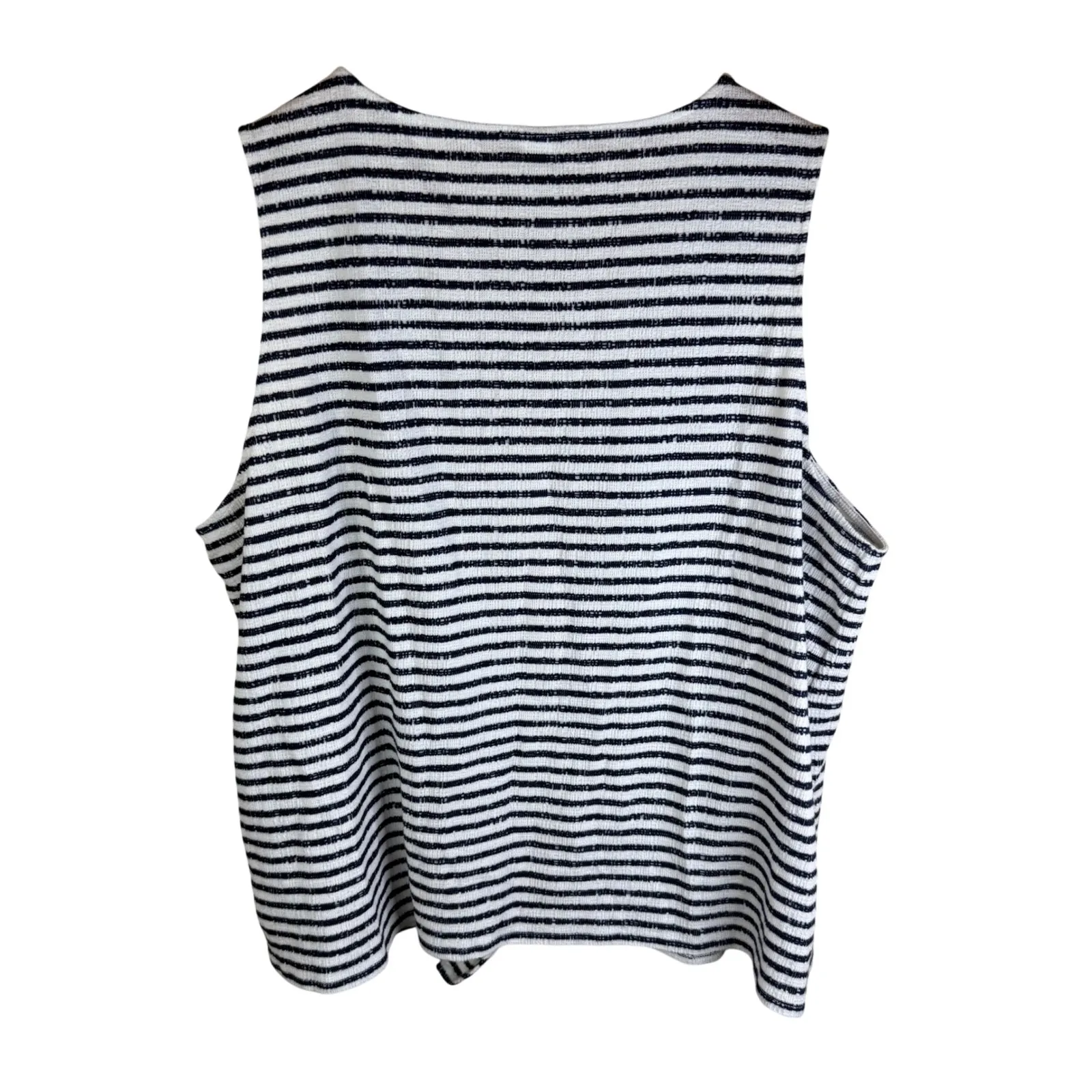 Old Navy Striped V Neck Button Front Tie Knot Tank Top Womens XL Nautical Vacay - Image 6