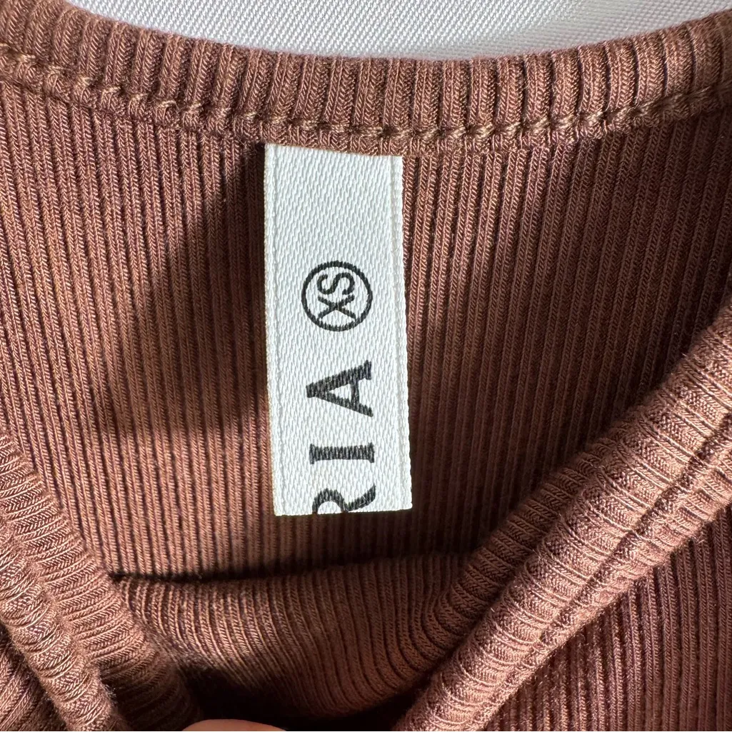 NWT REORIA Ribbed Bodycon Maxi Dress Brown Sleeveless Lounge Slip Dress XS - Image 6