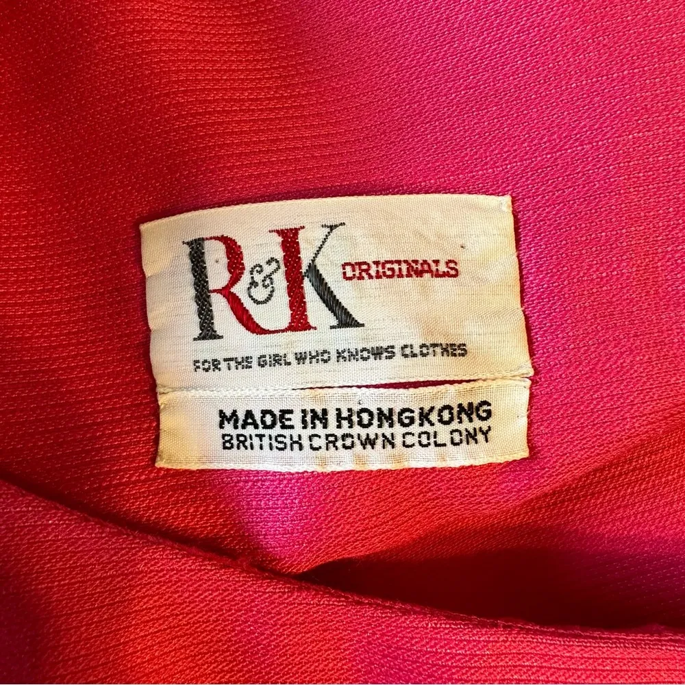 R&K Originals 60’s Vintage Hot Pink Beaded Rhinestone Cocktail Party Dress Size M - Image 10