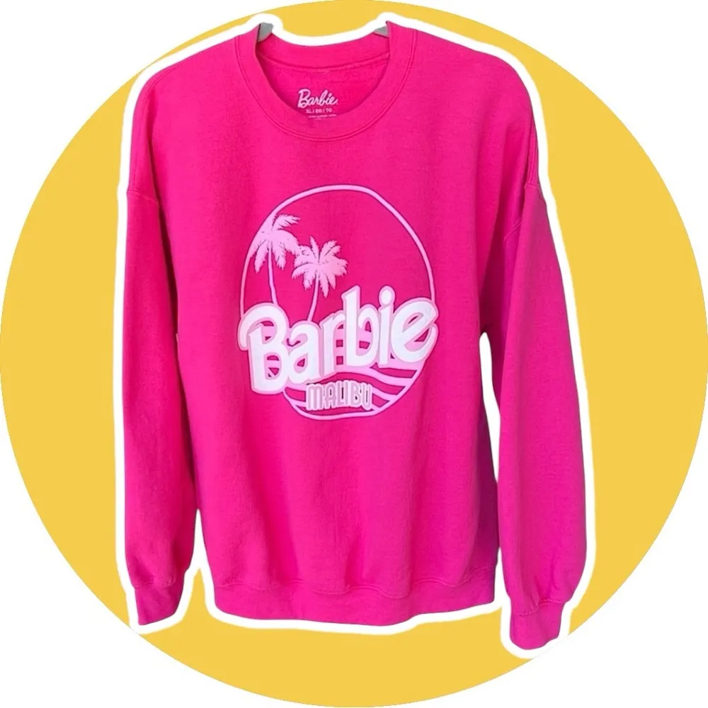 Barbie Malibu viral sweatshirt in bubble gum pink, size XL Pink - Image 2