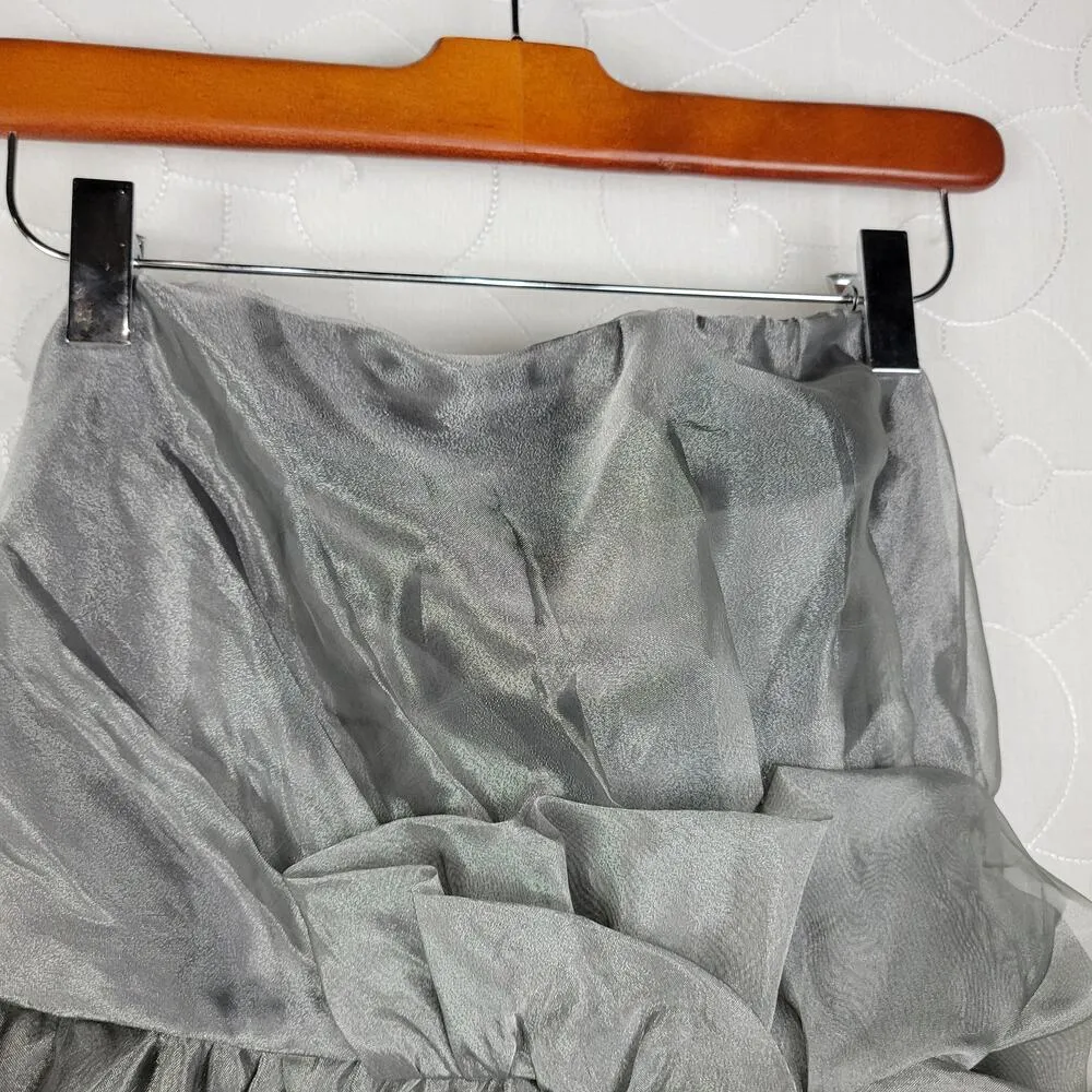 The Limited Event Women's Dress 6 Silver Strapless Organza Party Prom Cocktail - Image 6