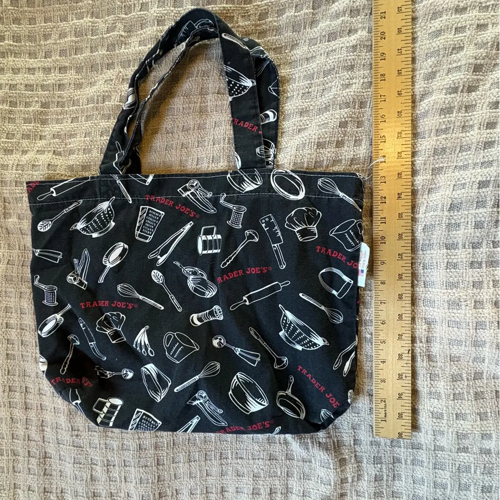Trader Joe’s Black Kitchen Pattern Tote - Image 2