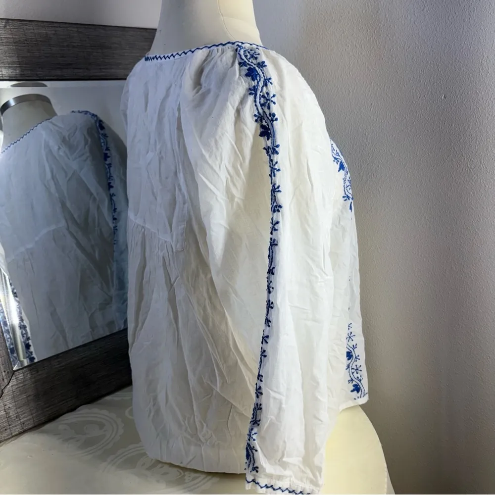 Sévya Handmade White and Blue Blouse Size undefined - Image 10