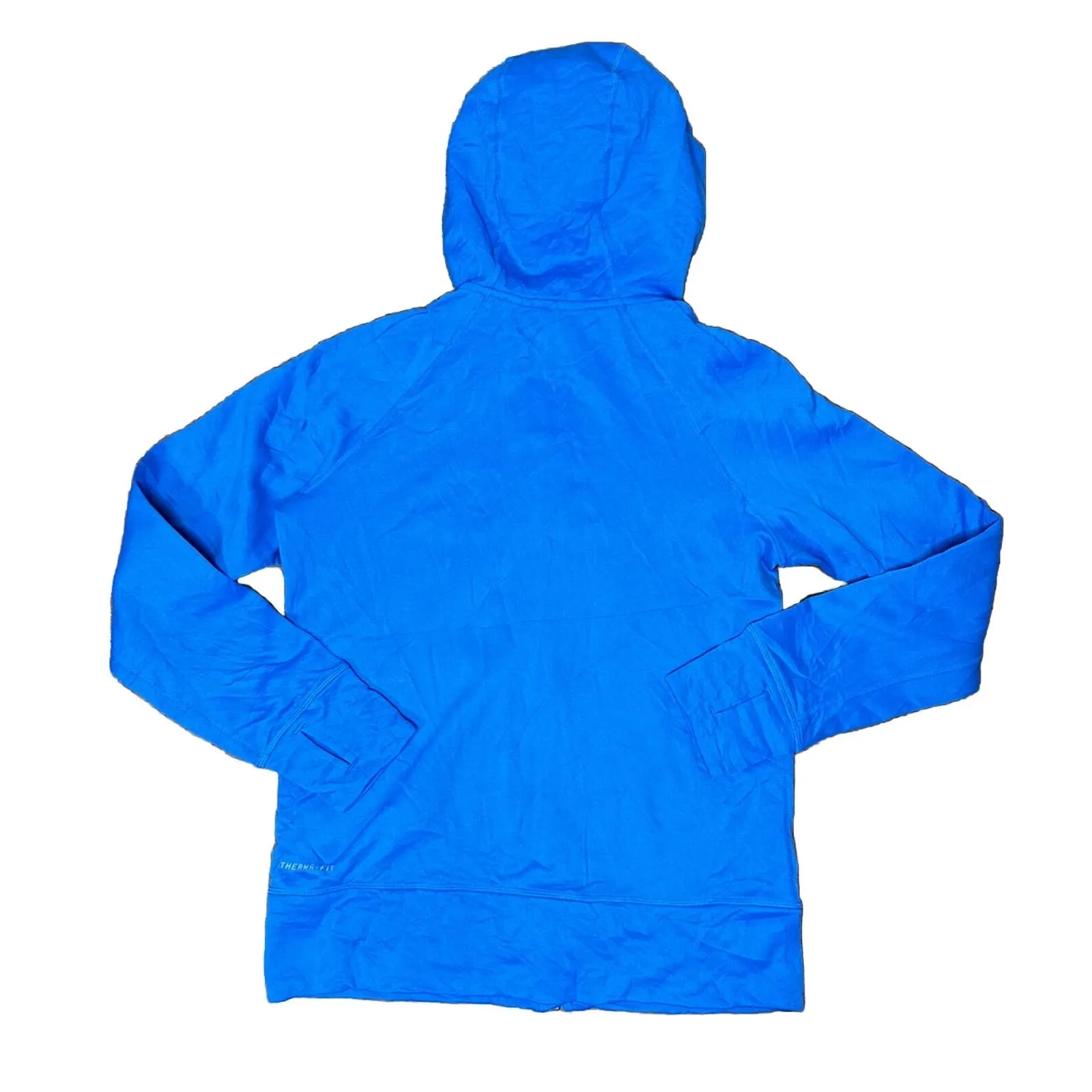 Nike Women's Size M Therma- Fit Full Zip Fleece Lined Blue Hooded Jacket‎ - Image 4