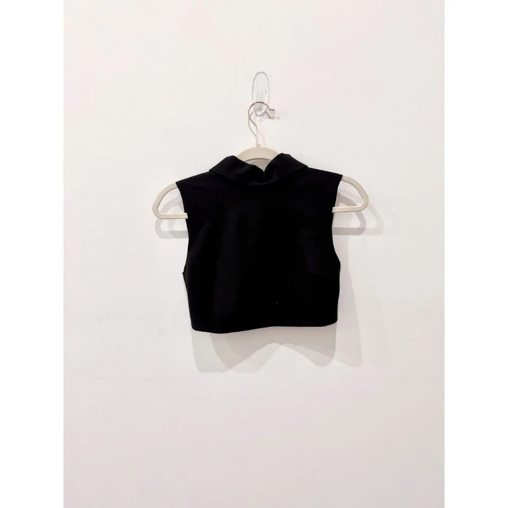 Nonchalant Label Ryland High Neck Full Zip Cropped Tank Top Black Womens Size XS - Image 2