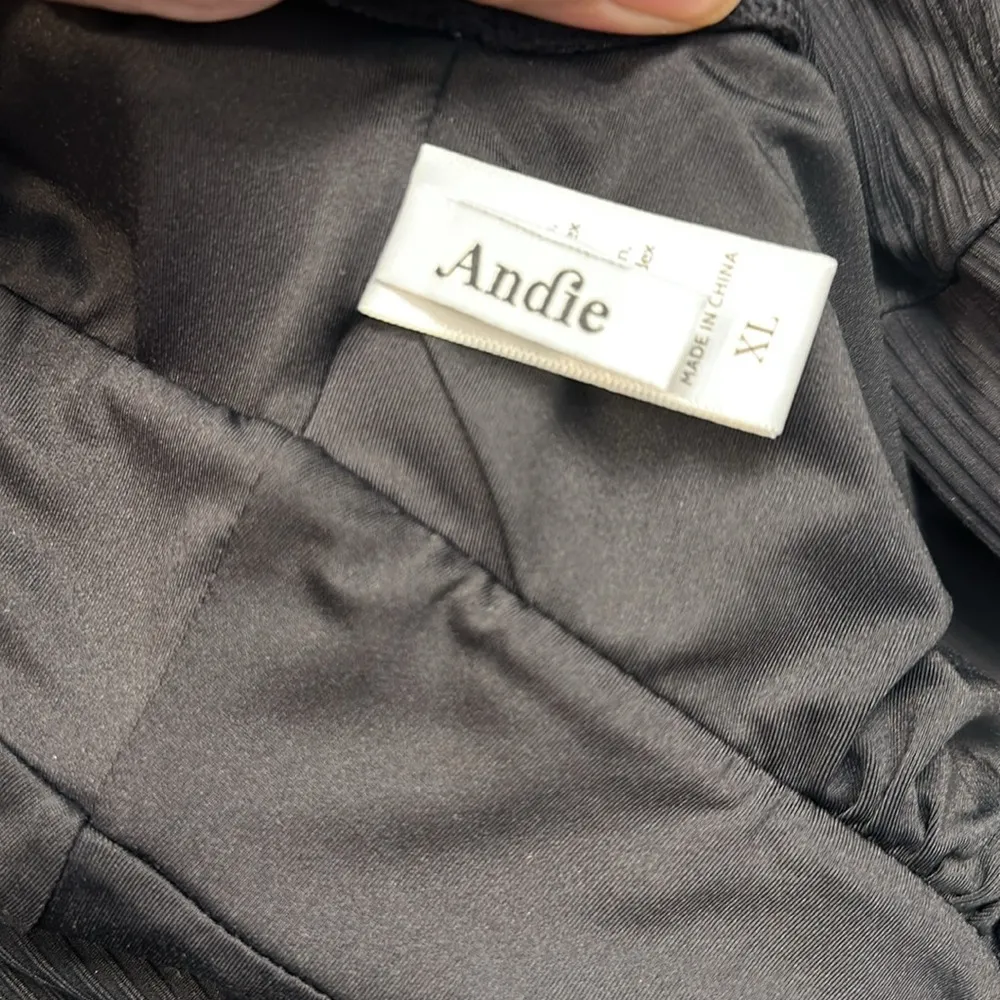 Women's Andie The Mykonos Saidia Black Plunge V-Neck Swimsuits Size XL EUC #6589 - Image 5