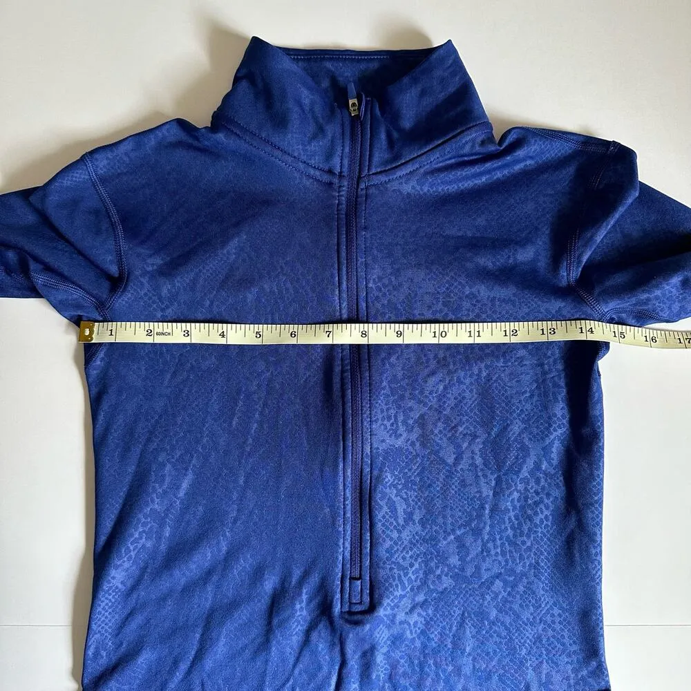 Nike Pro Dri-Fit Quarter Zip Purple Blue Snakeskin Print Long Sleeve Top Small - Image 8