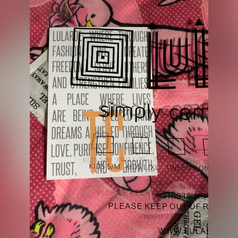 Lularoe TC Pink Breast Cancer Dove Lily Leggings - Image 3