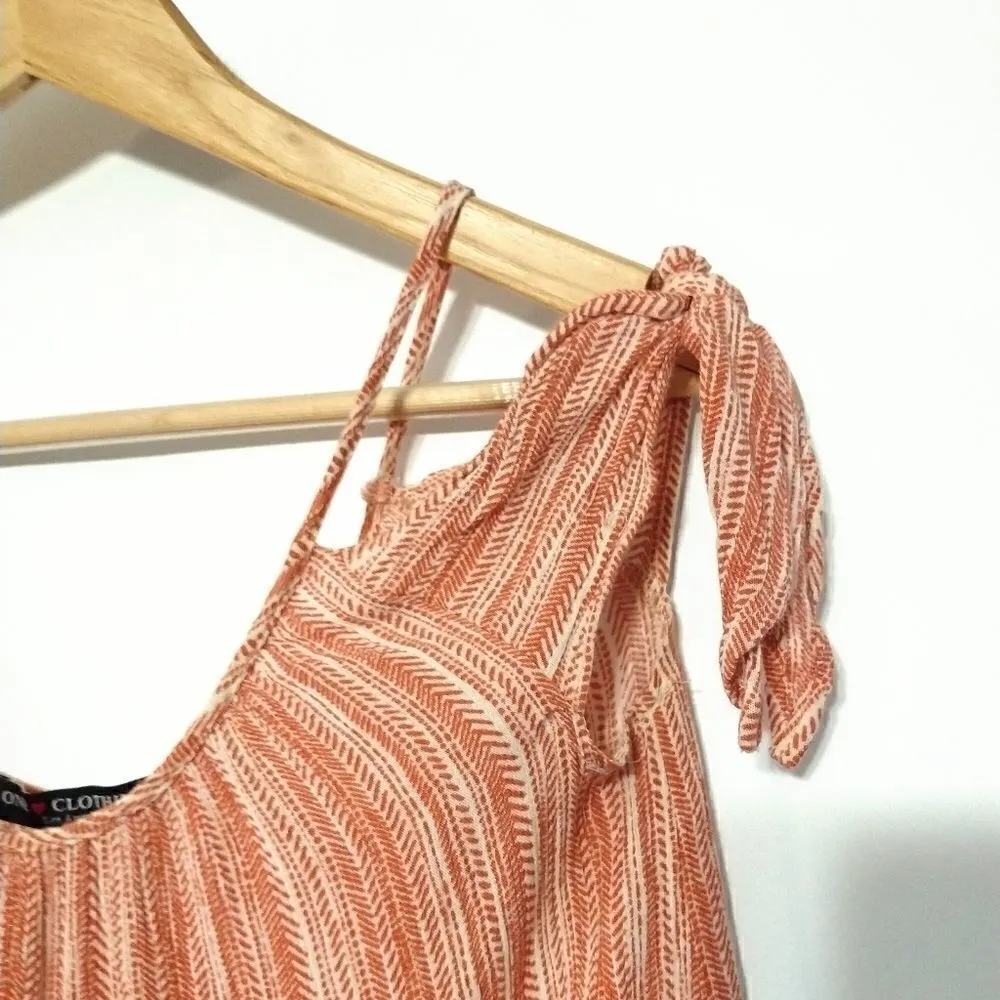 One Clothing off shoulder orange striped XS - Image 4