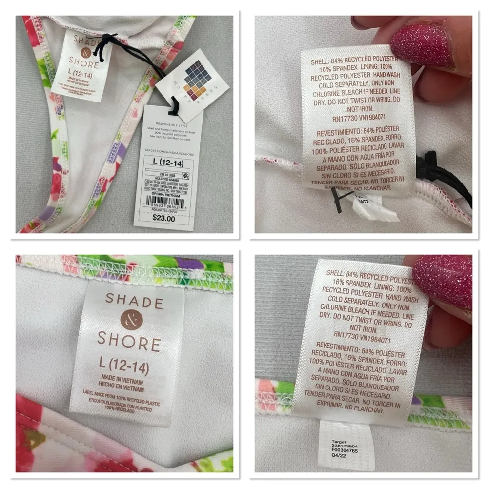 Shade & Shore Floral Bikini Set L 12-14 - Image 13