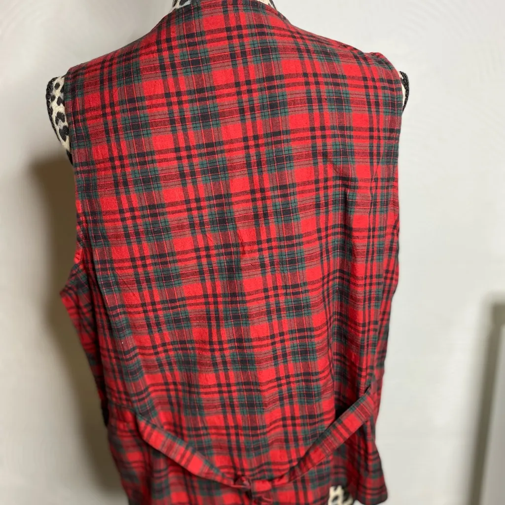 Casey & Max Festive Embroidered Black Button Down Vest Size L - Image 5