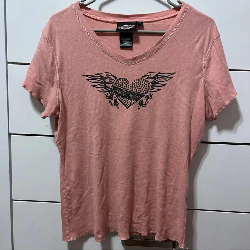 Harley Davidson Pink Y2K Gem T Shirt - Image 2
