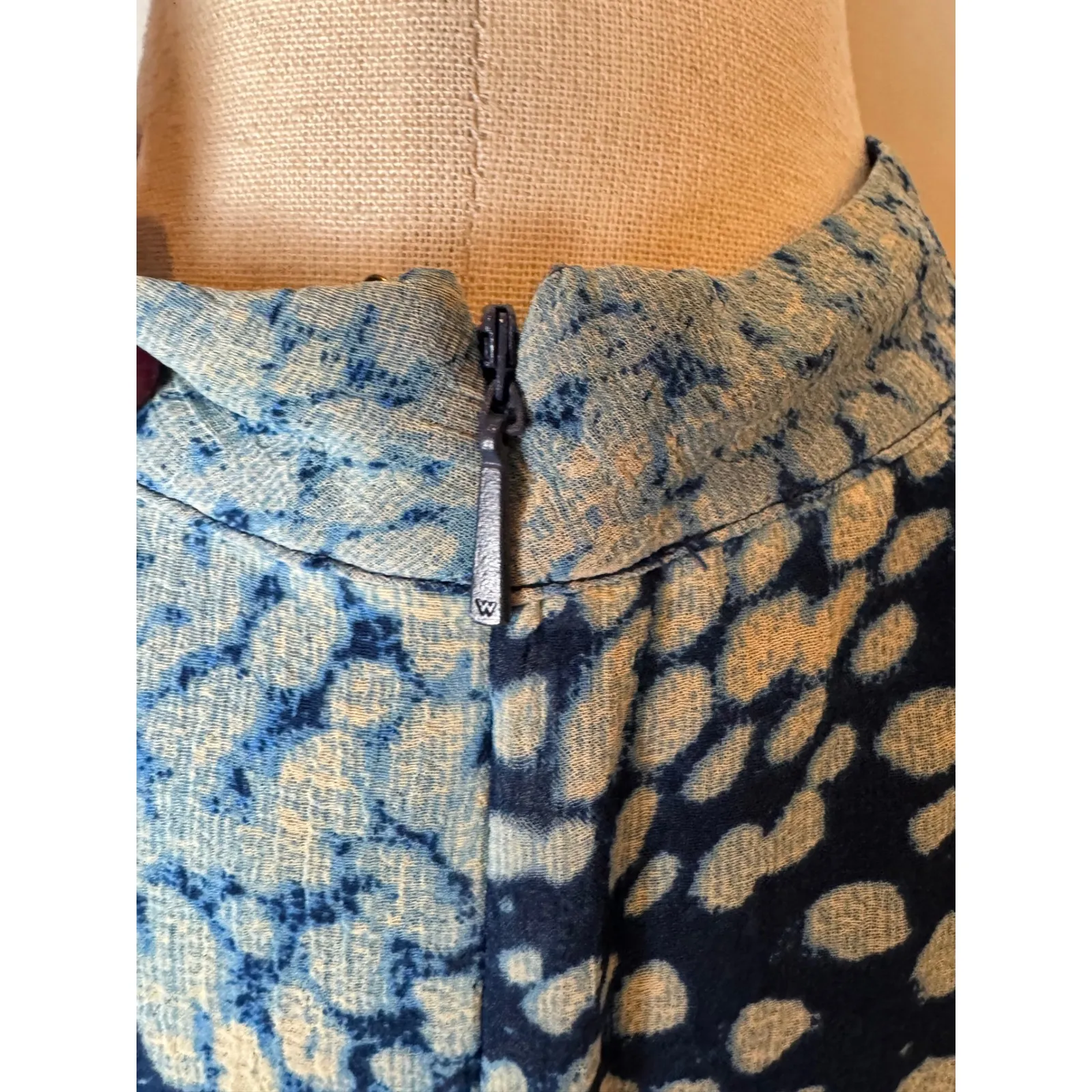 Whistles Dress Women 8 Blue Green Esme Leopard Print Asymmetric Hem Midi Preppy - Image 11