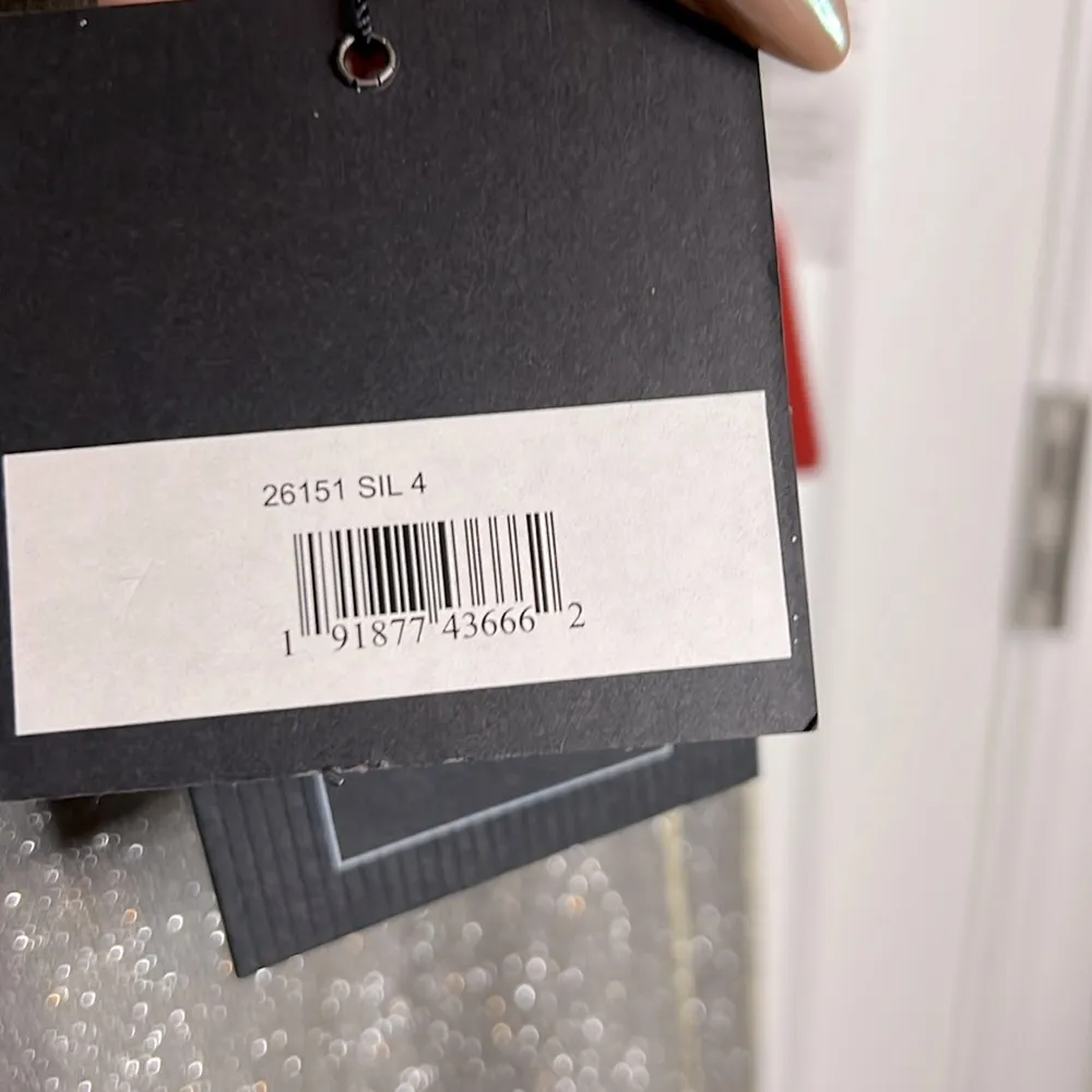 NWT  26151 - Metallic Cap Sleeve Tea Length Mock Neck Dress - Image 5