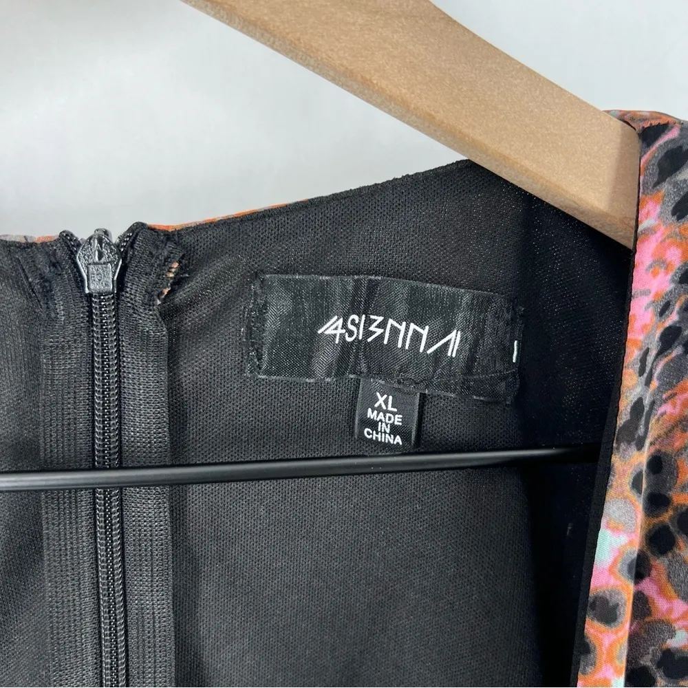 4S13NNA Marissa Snakeskin Print Sheer Chiffon Tie Front V - Image 6