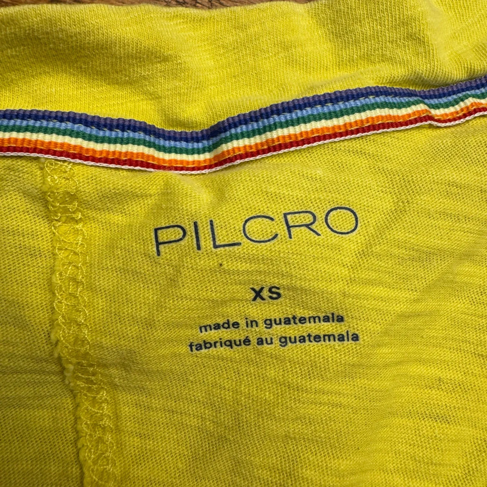 PILCRO Yellow V Neck Short Sleeve T Shirt Top Womens XS - Image 2