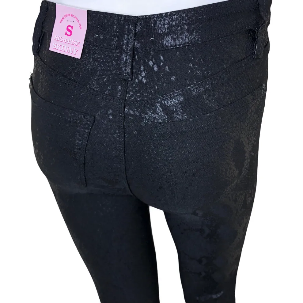 YMI Black Snakeskin High Rise Skinny Jeans - Image 7