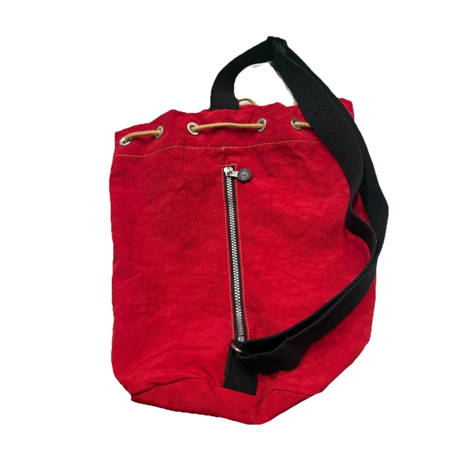 Kipling Vintage  Drawstring Bag RARE Red - Image 3