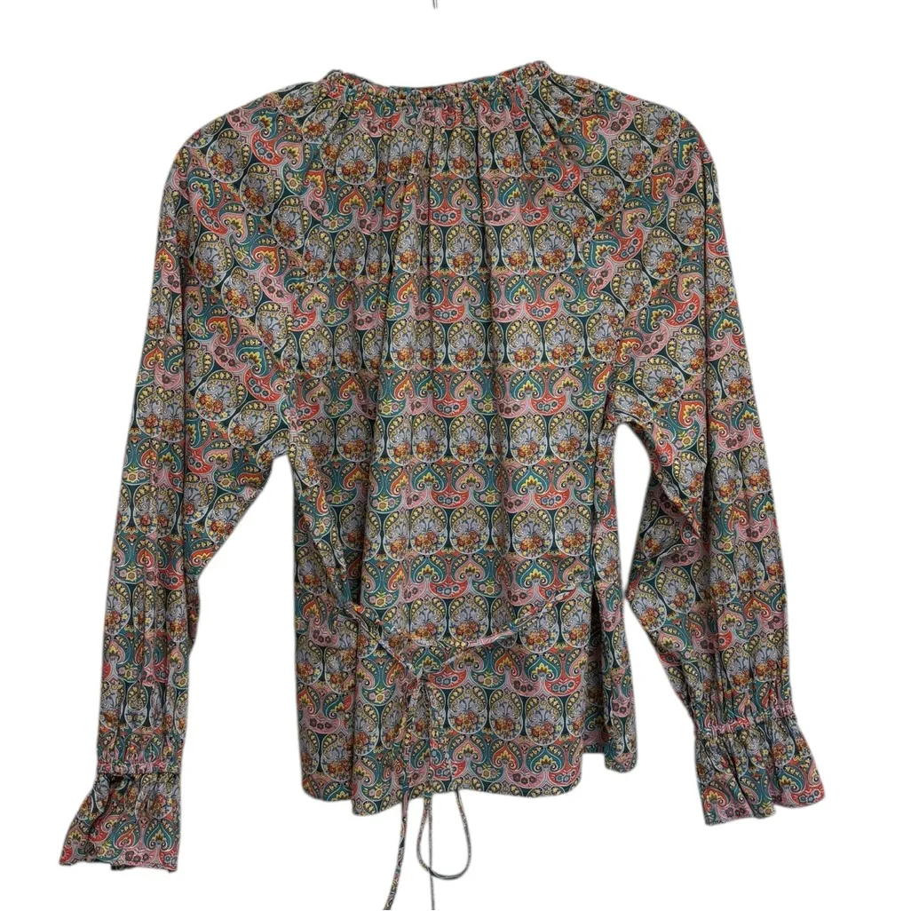 J. Crew Tie-Waist Organic Cotton Top in Liberty Giorgia Duke fabric - Size S - Image 5