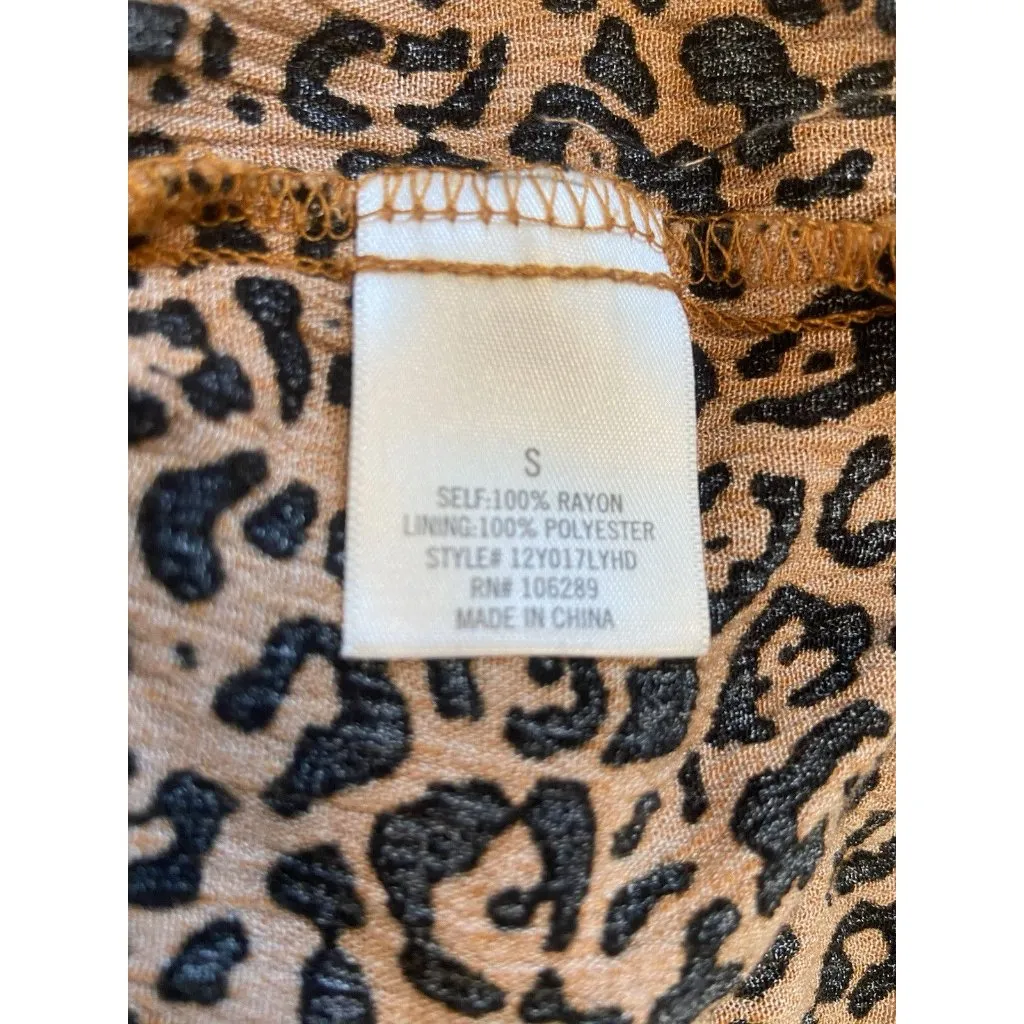 Women's Leopard Ladder Trim Tank Top S MiAmi Francesca's Mobwife Cheetah‎ Party Black - Image 8