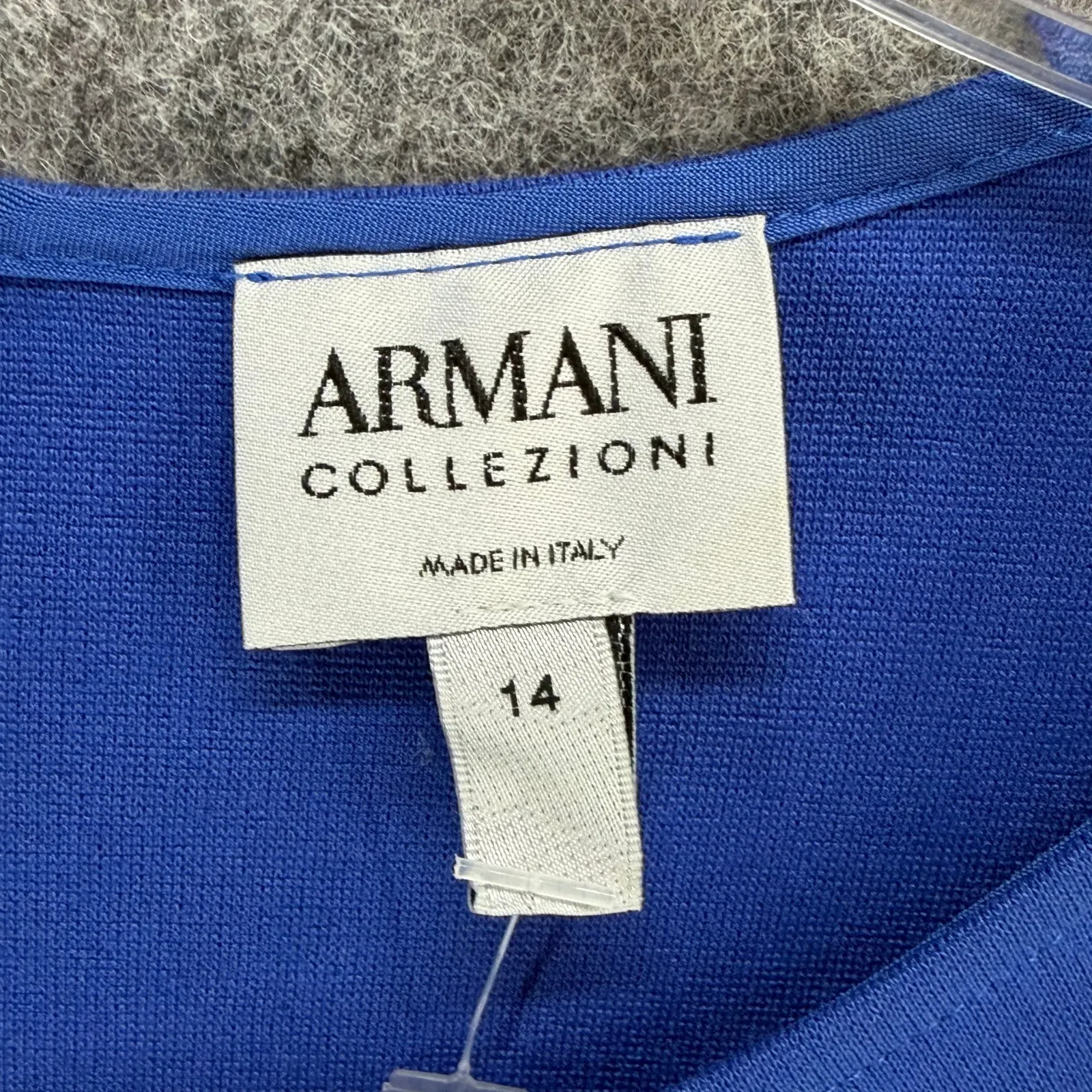 Armani Collezioni Vestito Dress 14 Blue Stretch Fitted Timeless Quiet Luxury - Image 12