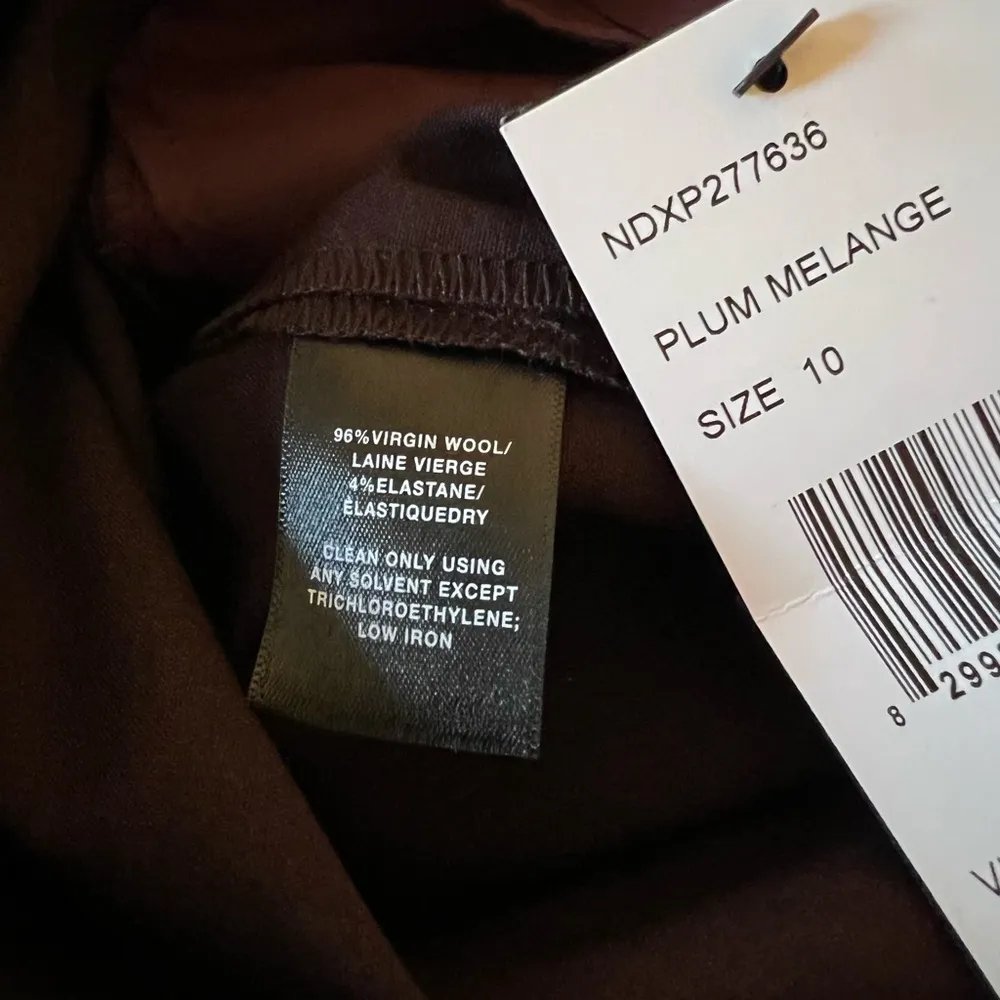 Lafayette 148 New York Irving Virgin Wool Blend Pants Plum Trousers NWT Size 10 - Image 9