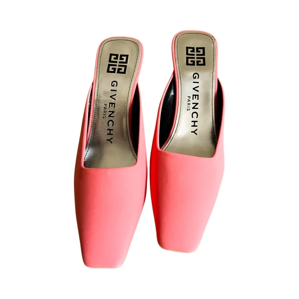 Givenchy  Look Book Square Toe Heel Mules Pump White Eur 39 - Image 5