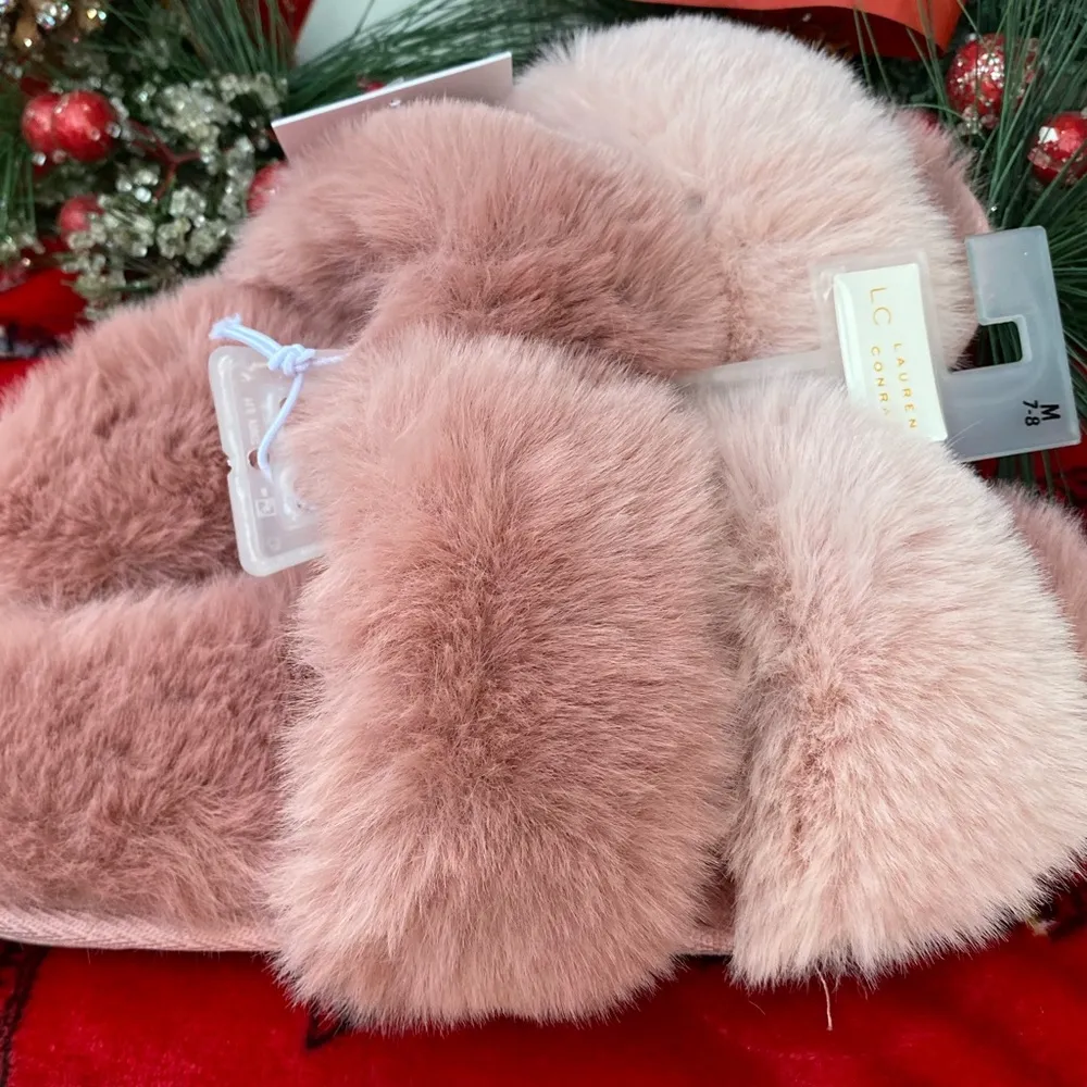 Women’s LC Conrad Double Band Fur Slide Slippers - Image 2