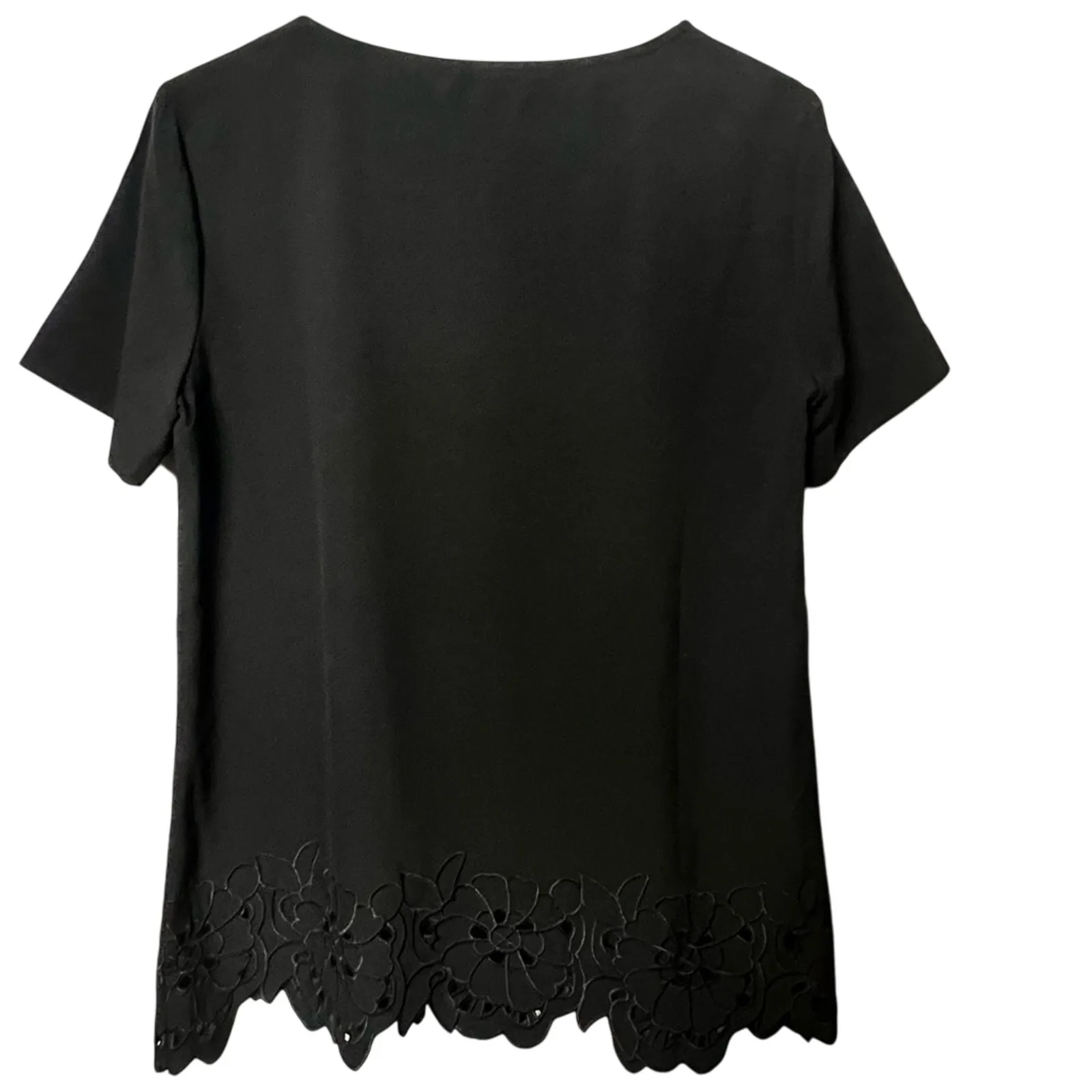 Grace the Perfect Fit Womens Short Sleeve Professional Office Black Blouse Sz S - Image 5