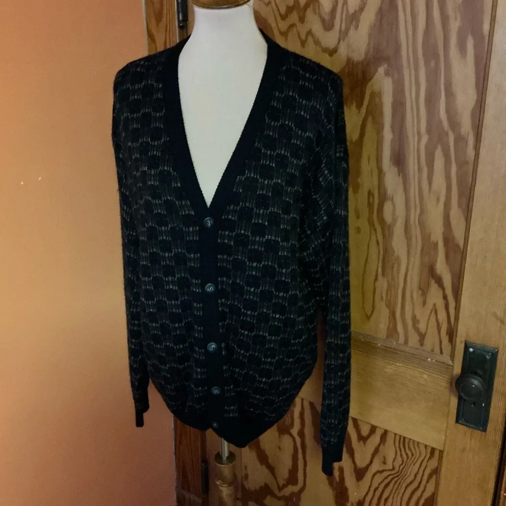 VTG Y2K Chunky Grandpa Cardigan Oversized Cozy Knit Size L - Image 13