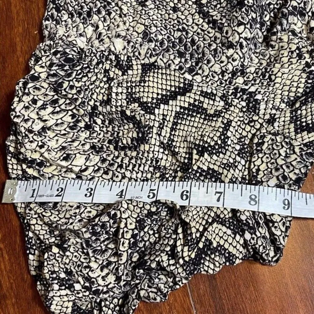 Live 4 Truth Women’s Top Shirt Black Cream White Boa Snake Animal Print Sz XL - Image 8