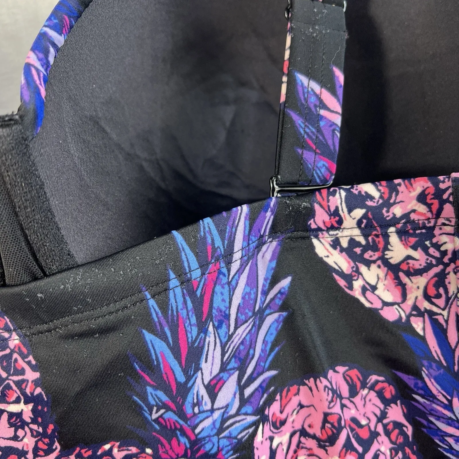 Torrid 5X 1 Piece Swimsuit Push Up Demi Slim Fix Padded Underwire Pineapple - Image 7