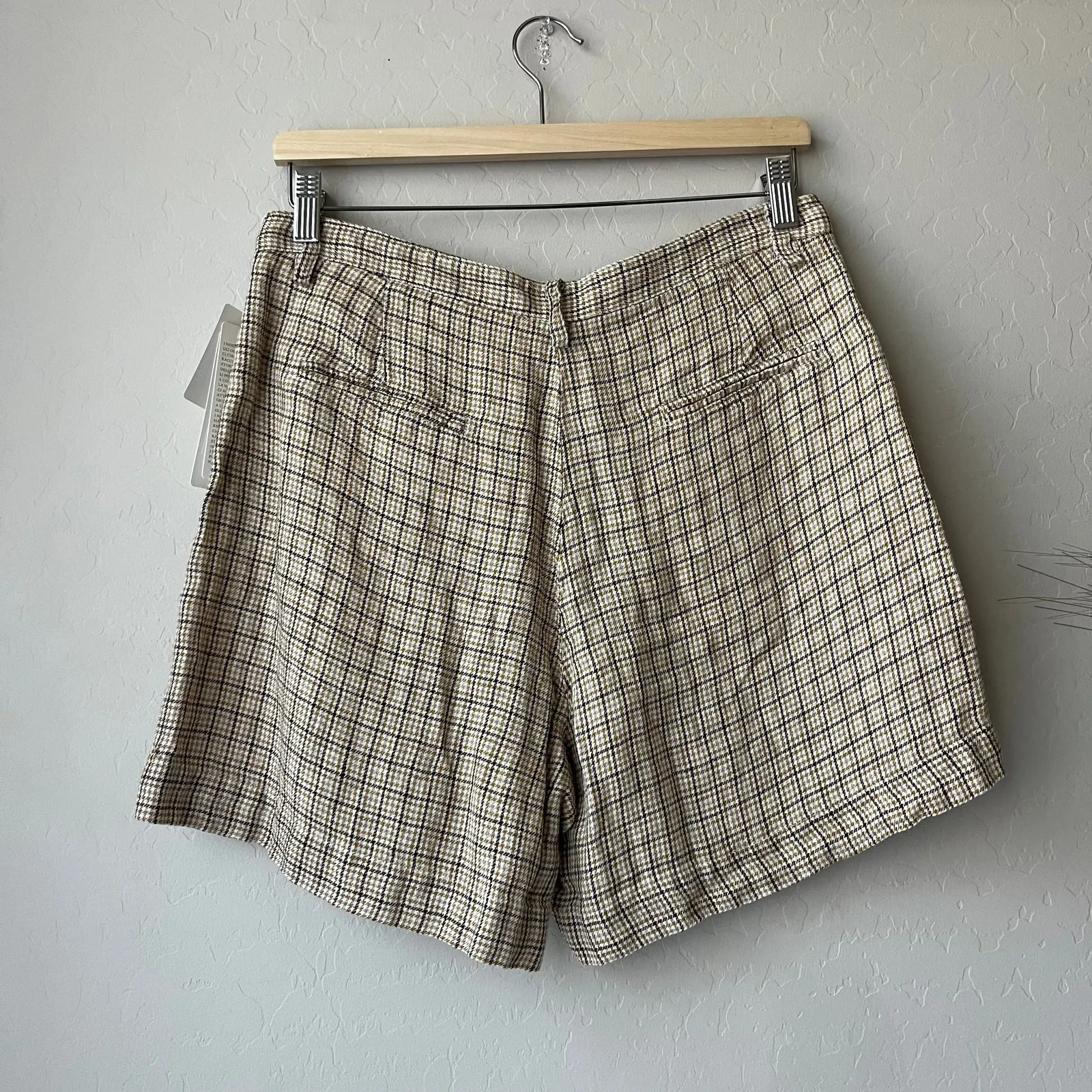 NEW Massimo Alba Sardina Bermuda High Rise Tailored‎ Linen Shorts Neutral IT 42 White Size 8 - Image 5