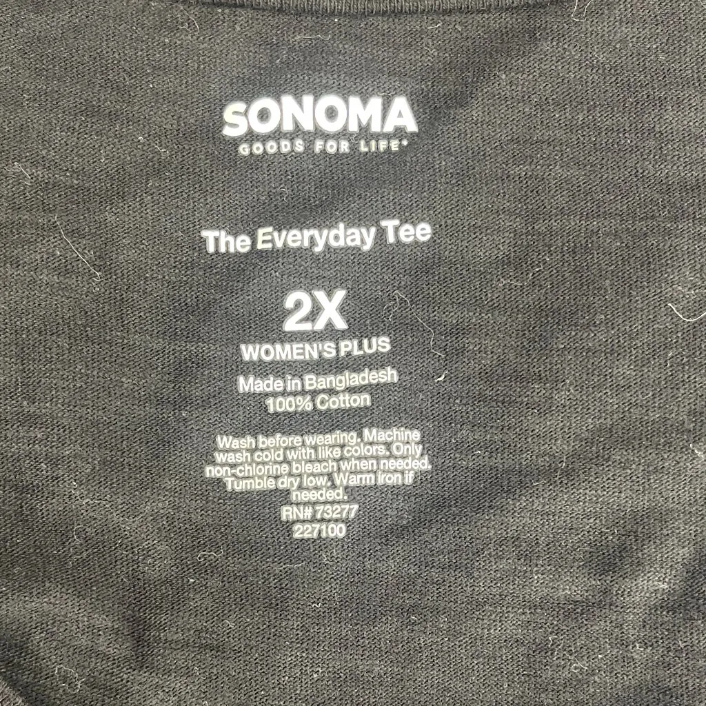 Sonoma Every Day Tee Women's Black V-Neck Short Sleeve -SIZE 2X Super Soft - Image 3