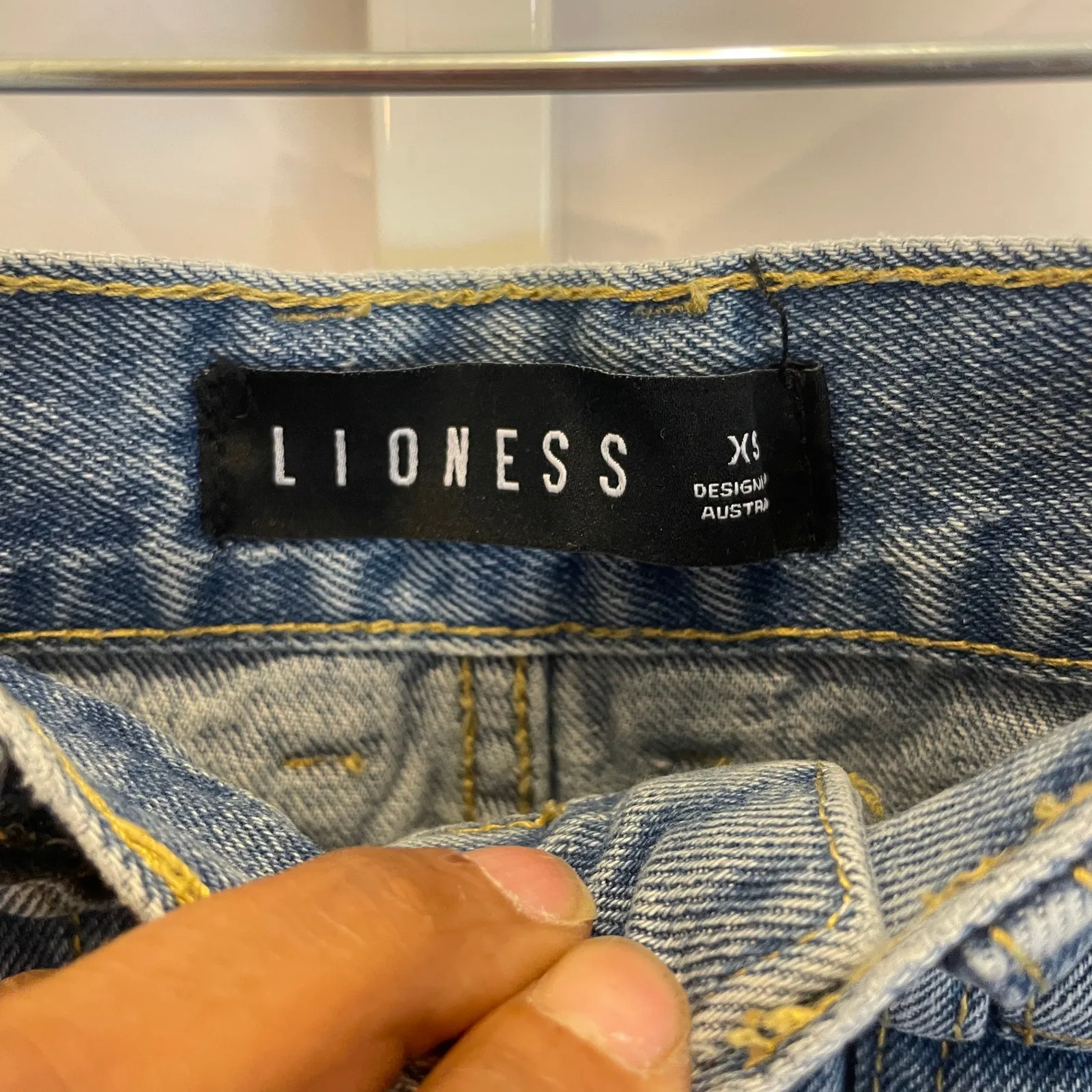 Lioness Stacey Cargo High Rise Straight Leg Jeans - Women Size XS - Blue - Image 5