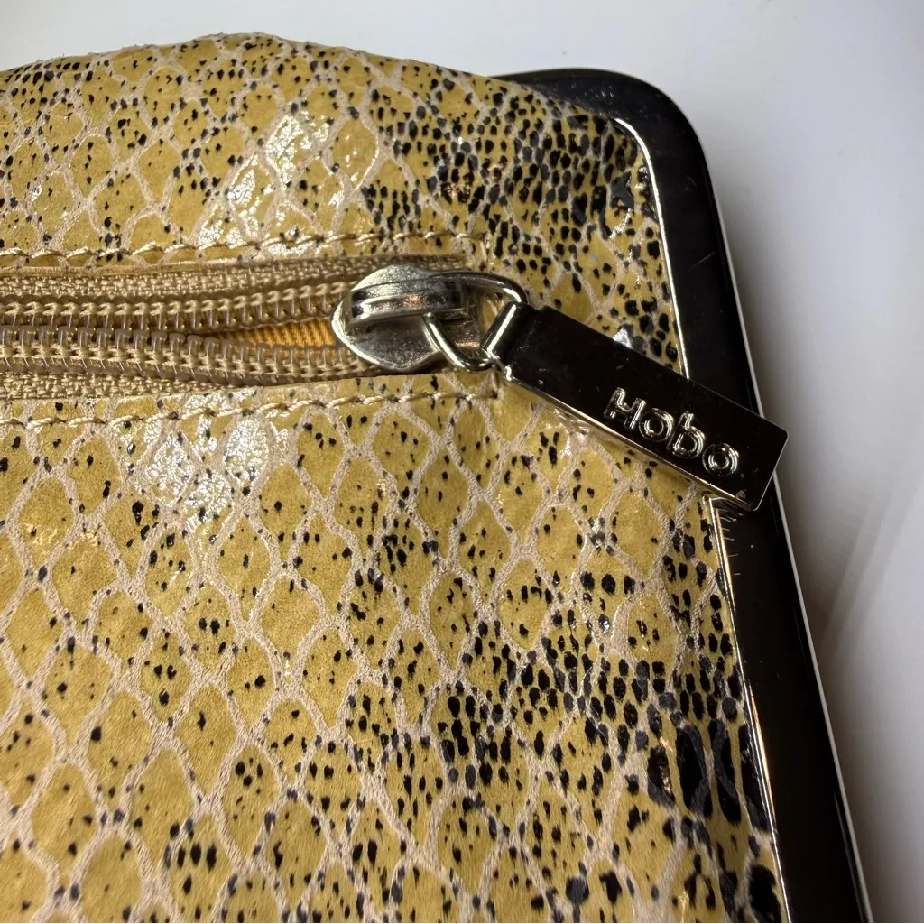 Hobo Lauren Clutch Wallet Snakeskin Embossed Brown - Image 5