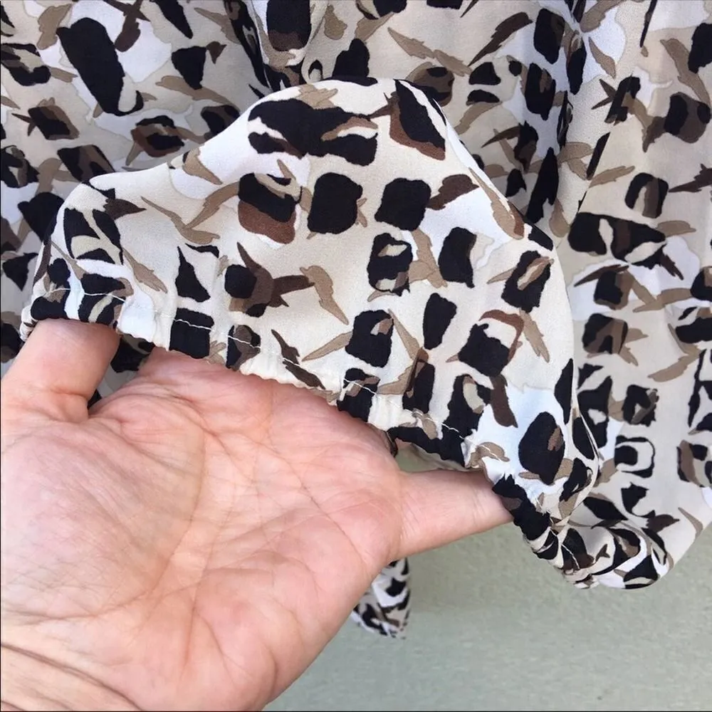 JM Collection Beulah Printed Button Down Tie Bottom Blouse - Image 4