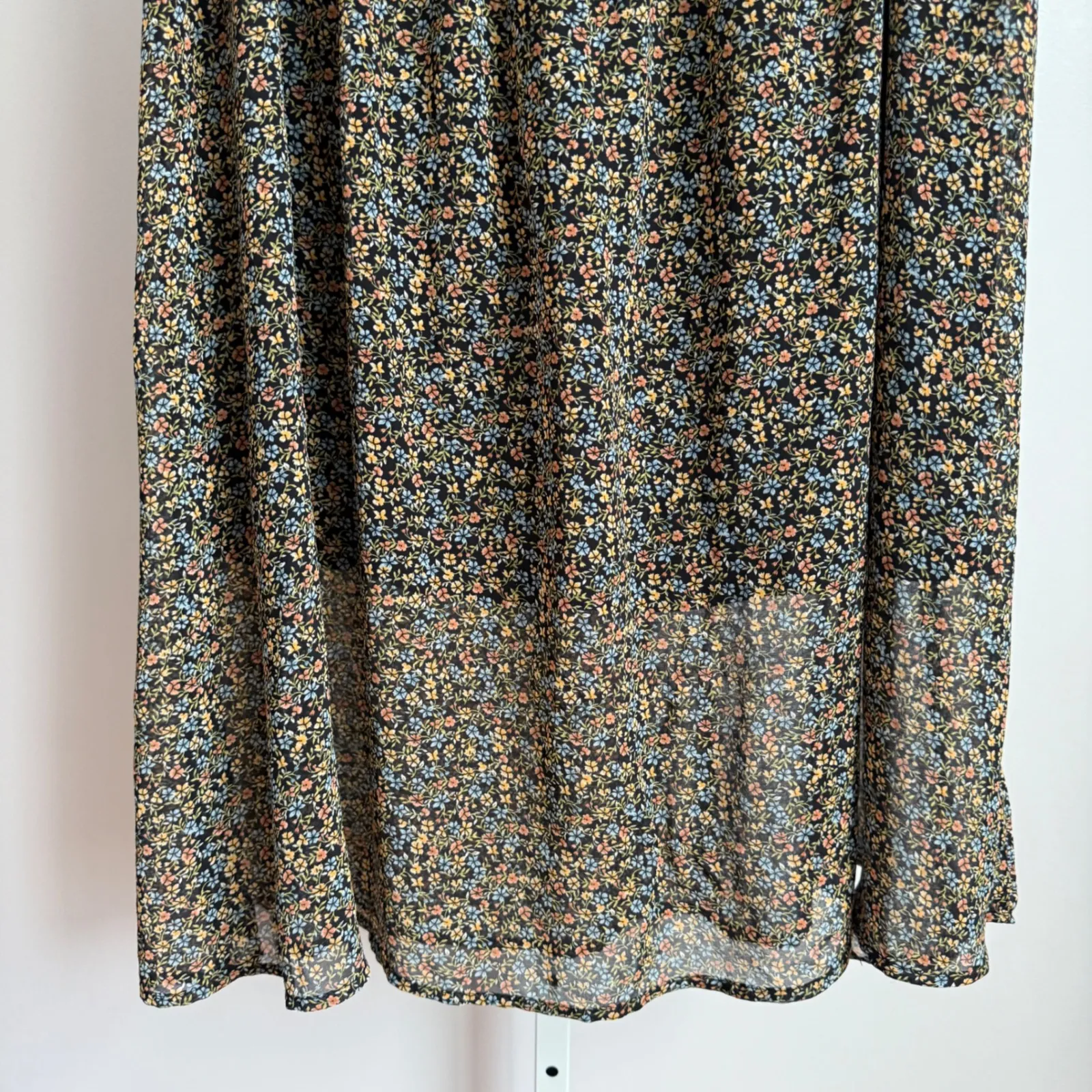 Adriana Papell skirt size XL floral midi‎ smocked waist, Boho black NWT - Image 9