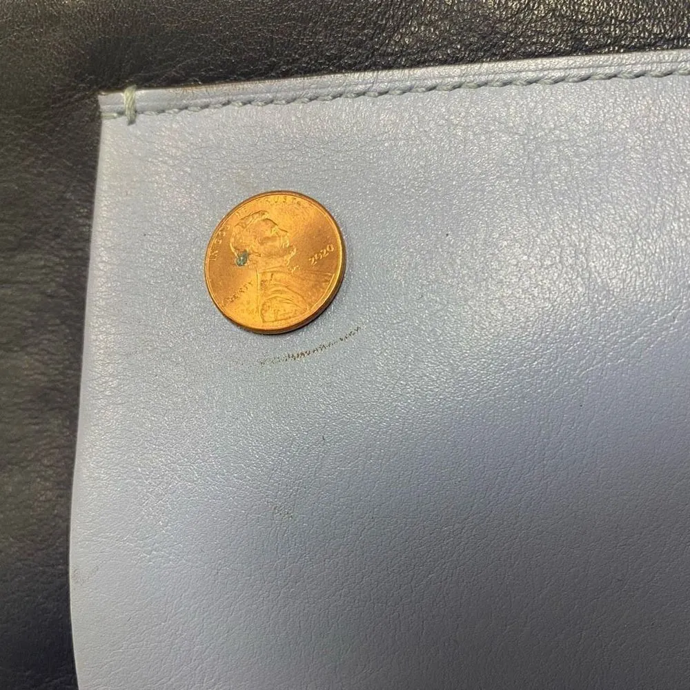 COACH Women’s Color Block Vachetta Leather Crossbody Handbag Size‎ 7X10 Blue - Image 8