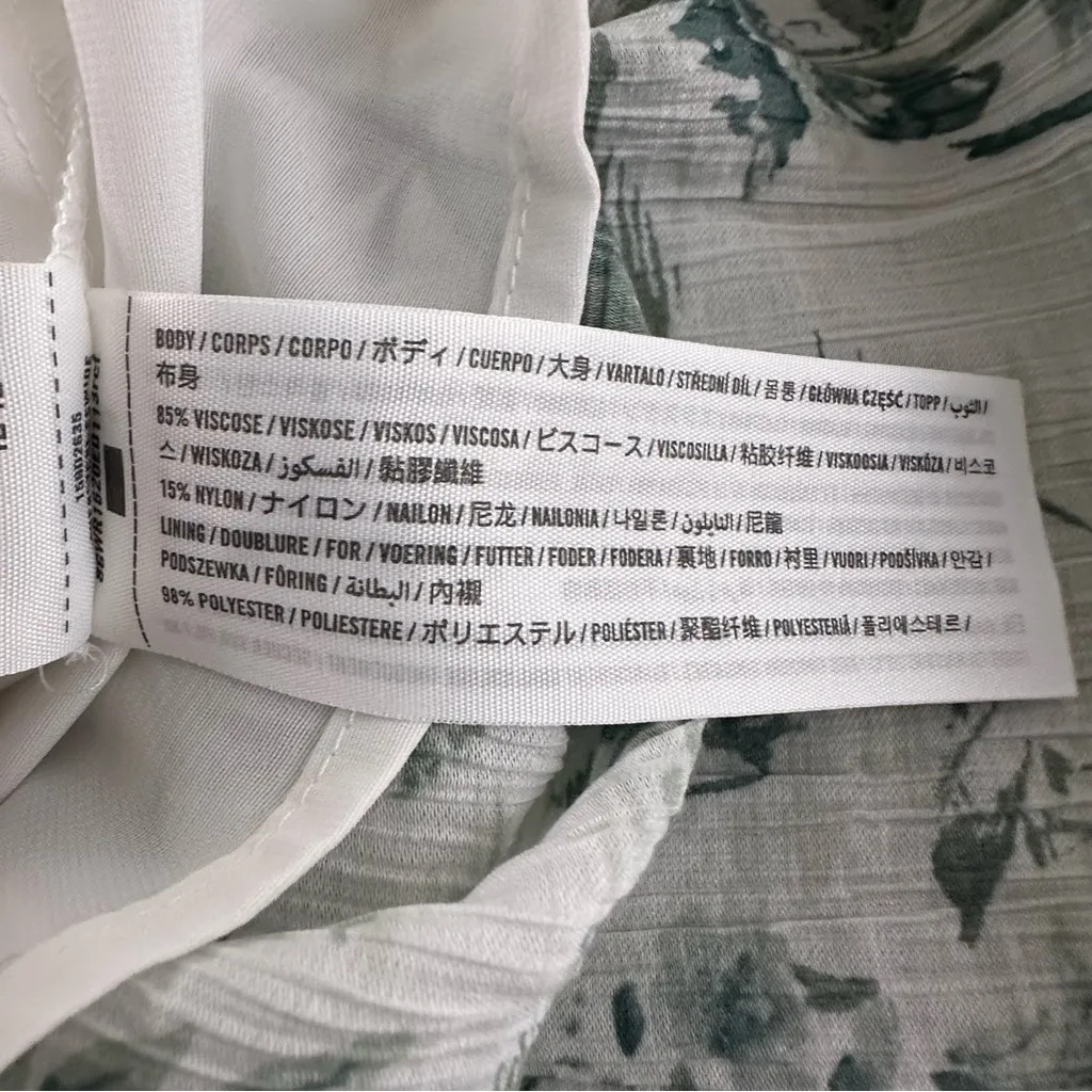 Abercrombie & Fitch Green & White Tropical Cut Out Maxi Dress L - Image 4