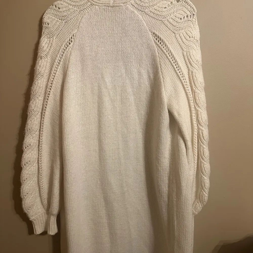 Cable Knit Sleeve Open Cardigan - Image 6