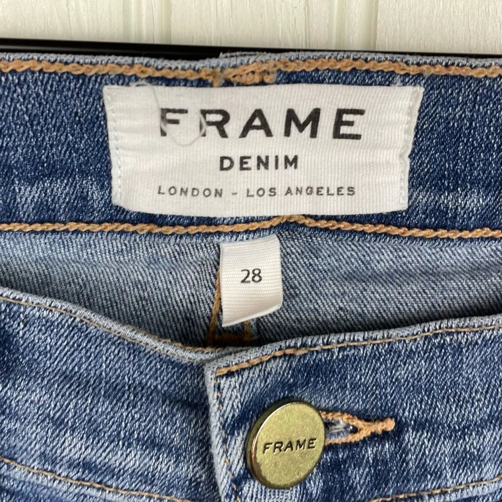 FRAME Denim Le Skinny De Jeanne Kitty Hawk Wash Distressed Jeans Women's Size 28 - Image 3