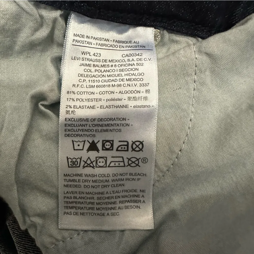 Levi Strauss Modern Slim Dark Wash Denim High Rise Blue Jeans Plus Size 22 - Image 9