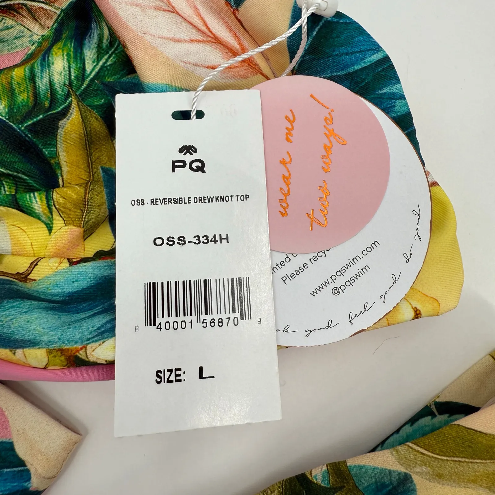 PQ SWIM PILYQ Bikini Set Size Large NWT Oasis Swim Floral Yellow Beach Travel - Image 6